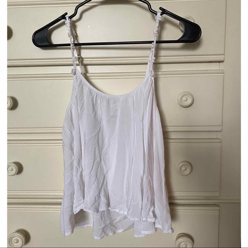 Aeropostale Flower Strap White Tank Top - Picture 1 of 2